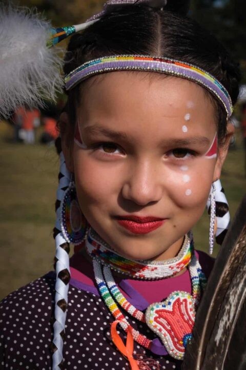 Young Indigenous Girl With Traditional Beads